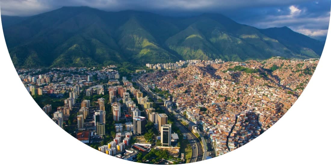 Panorama of Caracas in Venezuela