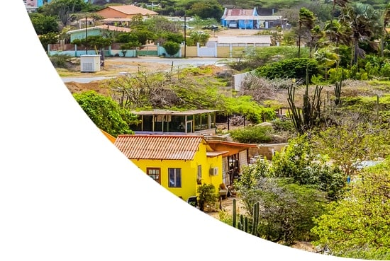 Trees and houses in Aruba