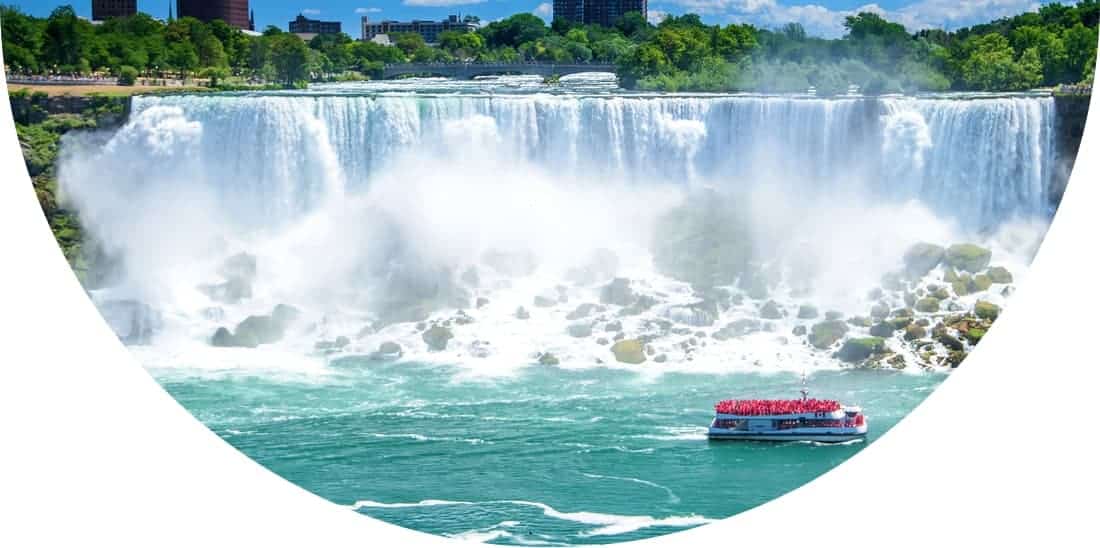 Boat in front of Niagara Falls, Ontario, Canada