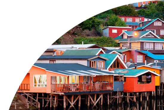Colourful houses, Chile