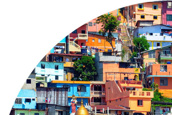 Colourful houses, Ecuador