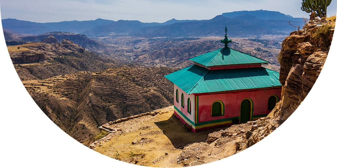 Monastery on a mountains side, Tigray Region, Ethiopia