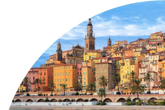 The old town of Menton on the French Riviera