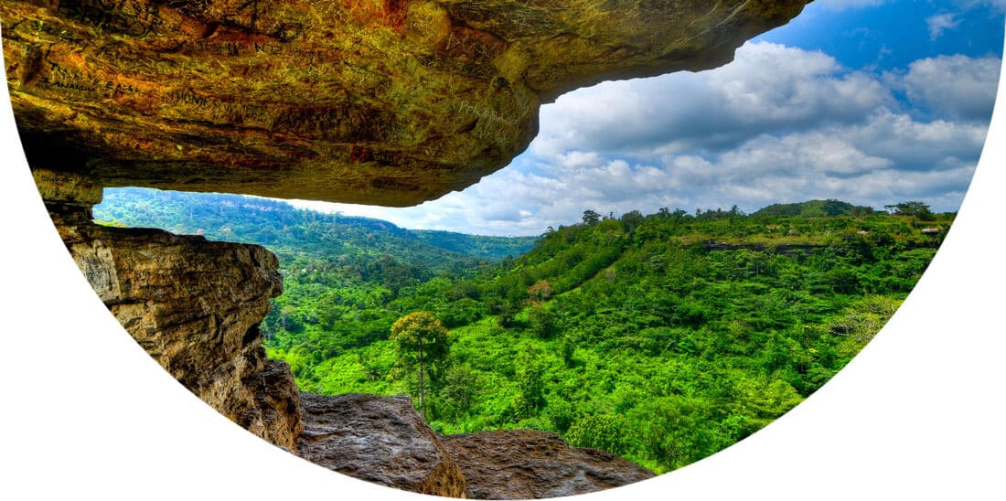 Green hillside in Ghana