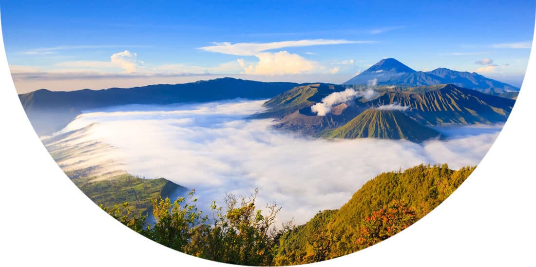 Mountains covered in clouds in Indonesia