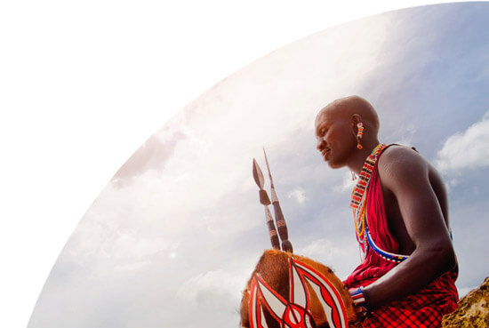 Man with a spear and shield in Kenya