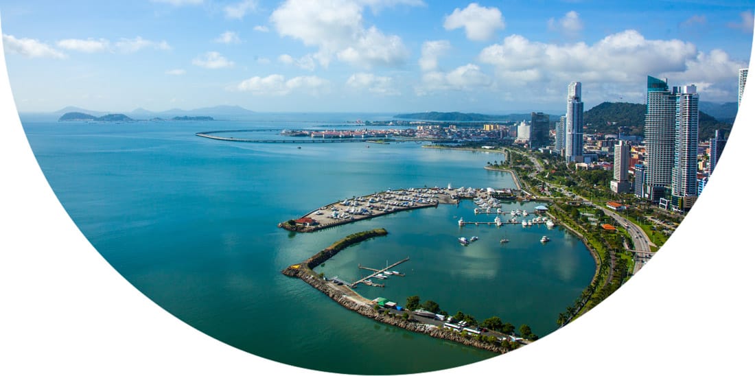 Aerial view of Panama city, Panama