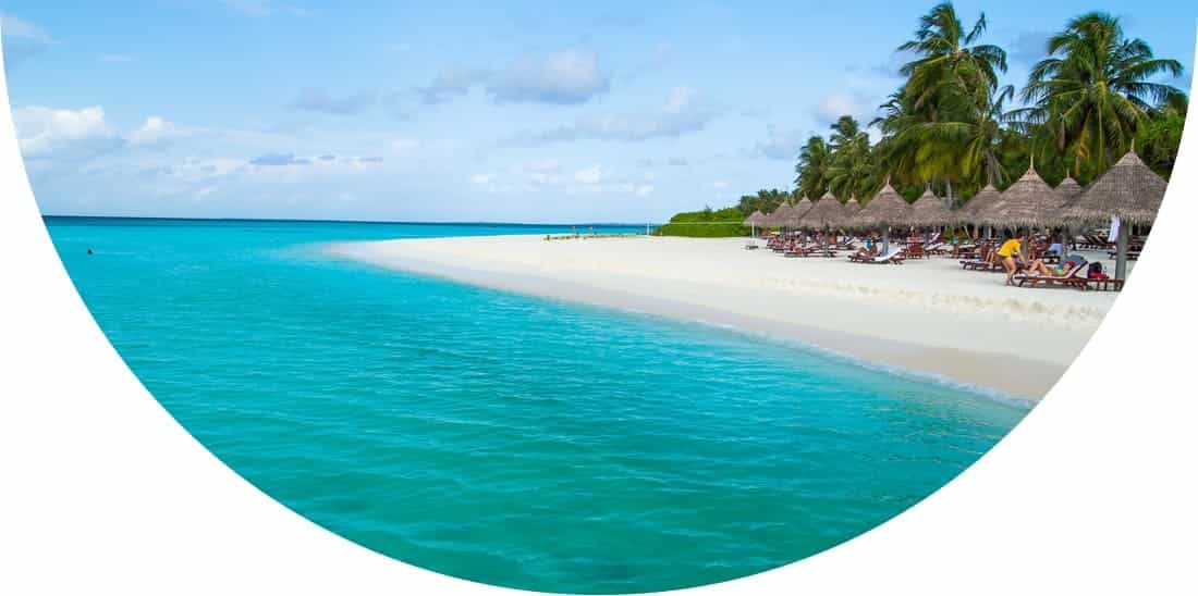 Sandy beach on Haven island, Papua New Guinea