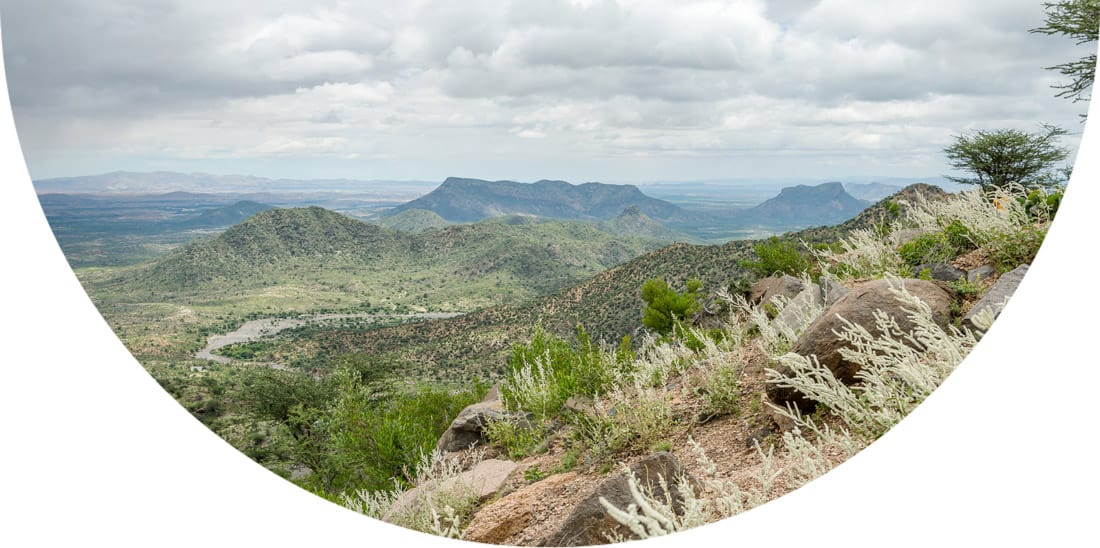 Grassy mountains, Laas Geel, Somalia