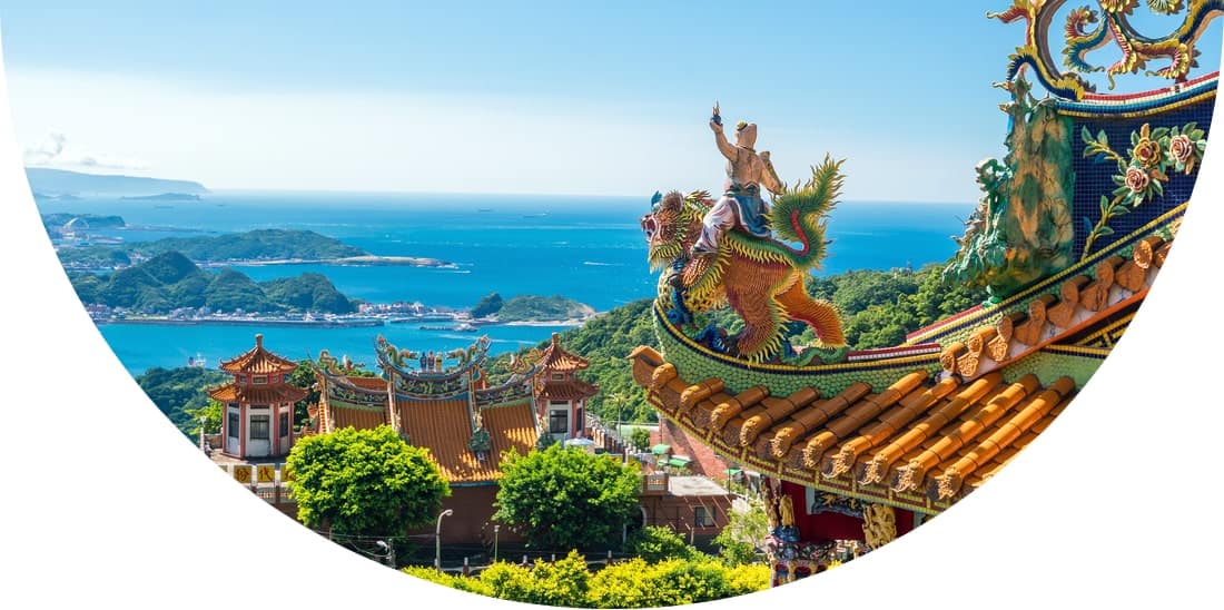 Temple at Jiufen Old Street, Taipei, Taiwan