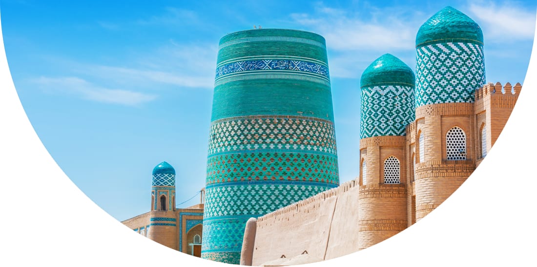Walled inner town of the city of Khiva, Uzbekistan