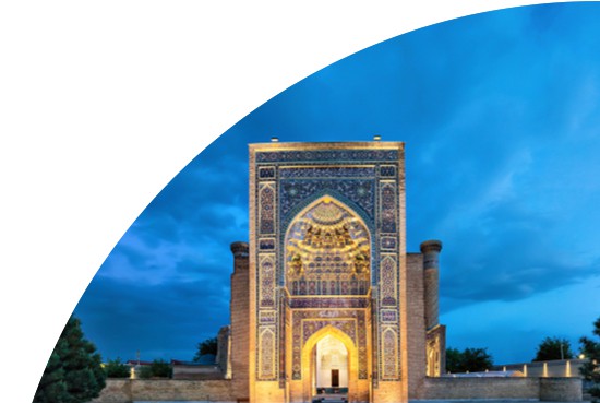 Entrance portal to Gur-e-Amir, Samarkand, Uzbekistan