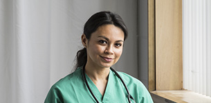 A smiling nurse