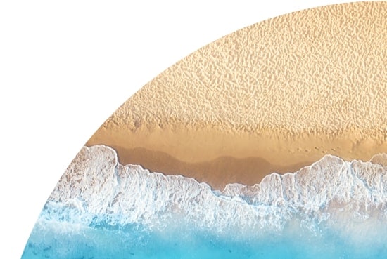 Waves on a sandy beach in the Caribbean