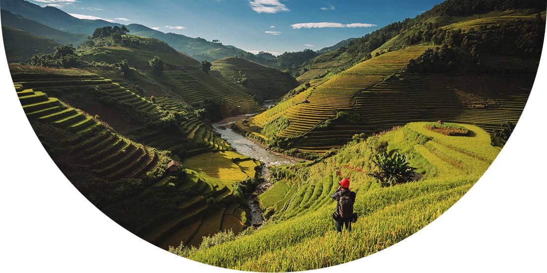 Rice terraces in east Asia