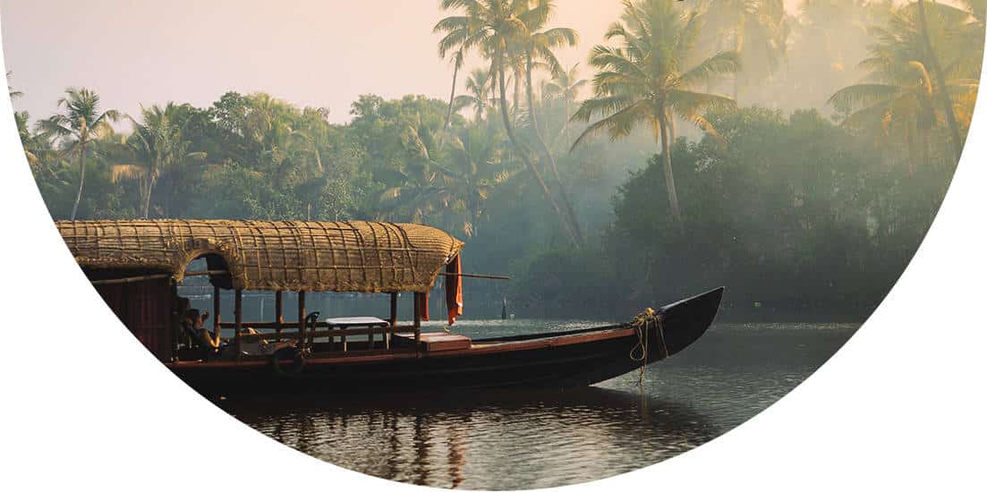 Boat in a fishing lake, Kerala, India