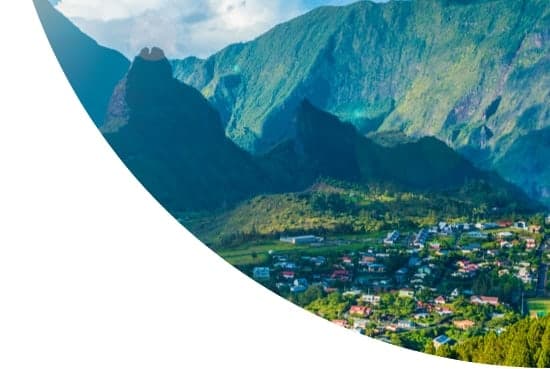 Panorama of Cirque de Cilaos, Reunion island