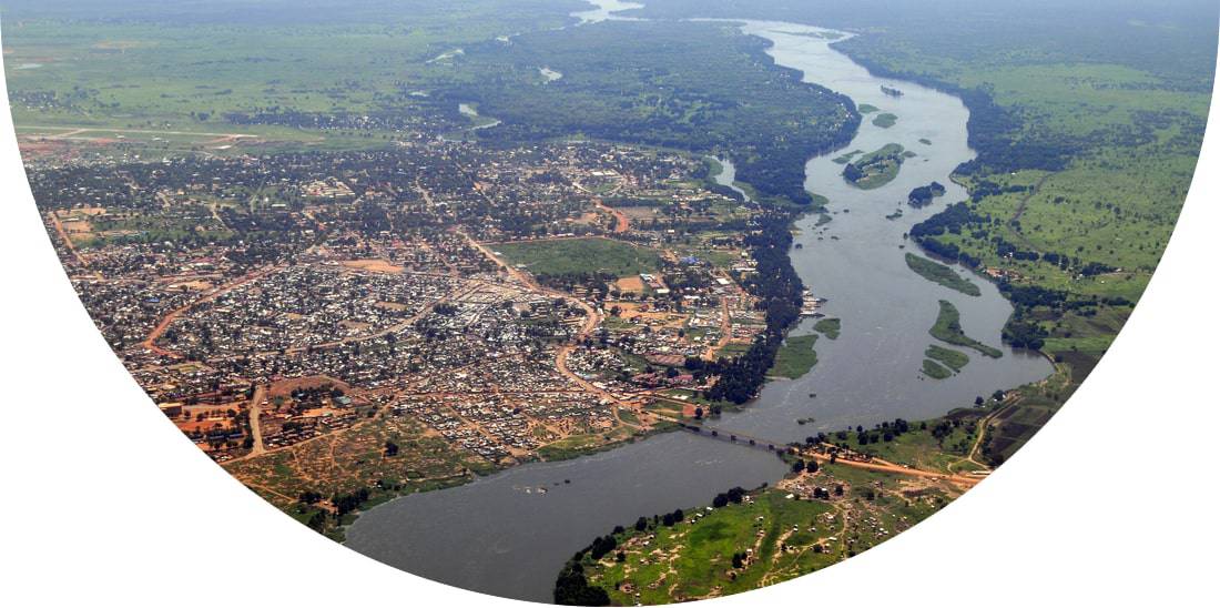 Aerial photograph of Juba, South Sudan