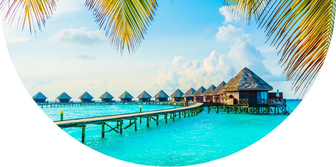 Maldives resort hotel by the beach